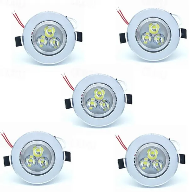 5pcs 3 W 300 lm 3 LED Beads Easy Install Recessed LED Downlights Warm White Cold White 220-240 V Cabinet Ceiling Home / Office / 5 pcs / RoHS / CE Certified