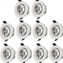 10pcs 3 W 300 lm 3 LED Beads Easy Install Recessed LED Ceiling Lights Warm White Cold White 85-265 V Ceiling Commercial Home / Office / 10 pcs / RoHS / CE Certified