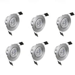 6pcs 3 W 300 lm 3 LED Beads Easy Install Recessed LED Recessed Lights Warm White Cold White 85-265 V Commercial Home / Office Living Room / Dining Room / RoHS / CE Certified