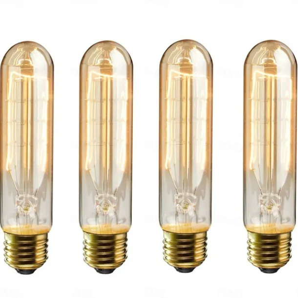 4pcs 40 W E26 / E27 T10 Warm Yellow 2200 k Incandescent Vintage Edison Light Bulb 220-240 V