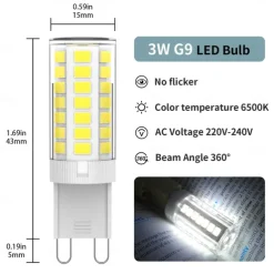 6pcs 3 W LED Candle Lights LED Corn Lights 400 lm G9 T 45 LED Beads SMD 2835 110-130 V 200-240 V