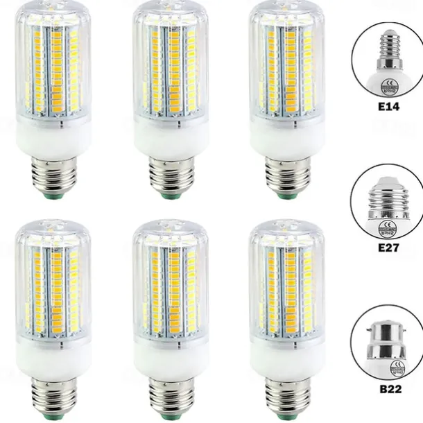 6pcs 20 W LED Corn Lights 2000 lm E14 B22 E26 E27 T 144 LED Beads SMD 5730 Warm White White 220-240 V 110-120 V