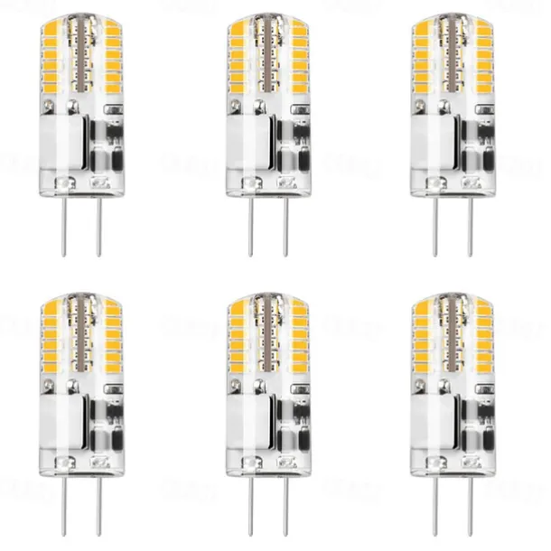 6pcs 5 W 48LED G4 3014SMD Silica Gel Corn Lights LED Bi-pin Lights LED Creative Party Decorative Crystal Chandelier Light source Energy-saving Light Bulbs Warm White White AC/DC12 V