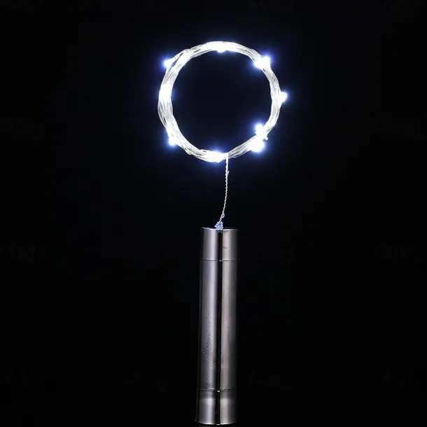 3pcs AA Battery String Lights Silver LED Wine Bottle Lights Battery Powered Cork Shape Glass Bottle Stopper Lamp Christmas Garlands Decor