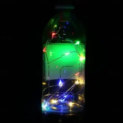 3pcs AA Battery String Lights Silver LED Wine Bottle Lights Battery Powered Cork Shape Glass Bottle Stopper Lamp Christmas Garlands Decor