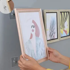 20pcs Acrylic Strong Adhesive Nails Wall Poster Seamless Wall Hook Waterproof Durable Transparent Kitchen Bathroom Screw Hook Hanger