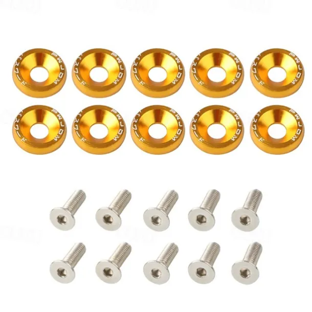 10pcs Aluminum M6 X 20 Car Styling Modification Fender Washer License Plate Bolts Car Decoration
