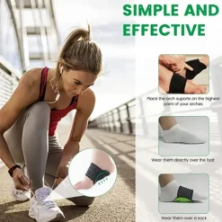 2pcs Arch Support((Mens 5-10/ Womens 7-12) Thick & Soft Compression Cushioned Support Sleeves Foot Pain Relief Cushions Universal Size For Men And Women
