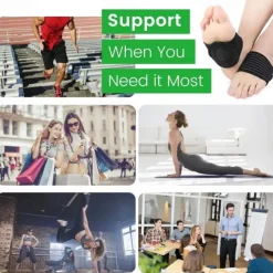 2pcs Arch Support((Mens 5-10/ Womens 7-12) Thick & Soft Compression Cushioned Support Sleeves Foot Pain Relief Cushions Universal Size For Men And Women