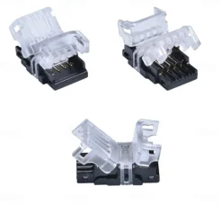 5PCS 4Bin 10mm No-waterproof Flexible Strip Light Hippo Buckle 5050 RGB LED Light Bar Quick Connector Easy to Install Wire and Strip Light Connector DC5-36V