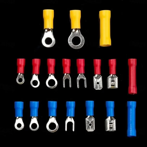 280pcs Box Assorted Spade Terminals Insulated Cable Connector Electrical Wire Crimp Butt Ring Fork Set Lugs Rolled Kit