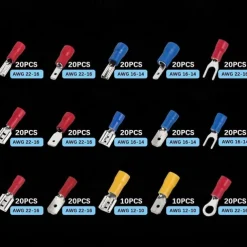 280pcs Box Assorted Spade Terminals Insulated Cable Connector Electrical Wire Crimp Butt Ring Fork Set Lugs Rolled Kit