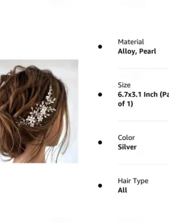 1pcs Bride Wedding Hair Comb Pearl Shiny Rhinestone Flower Hair Piece Rhinestone Bridal Hair Accessories for Women