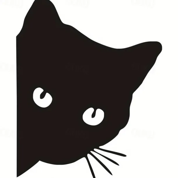 2pcs Car Black Cat Peeking Sticker Funny Vinyl Decal Car Styling Decoration Accessories Auto Exterior Decor For Car