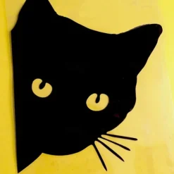 2pcs Car Black Cat Peeking Sticker Funny Vinyl Decal Car Styling Decoration Accessories Auto Exterior Decor For Car