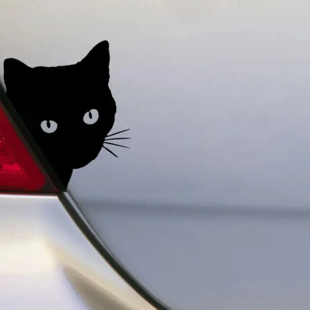2pcs Car Black Cat Peeking Sticker Funny Vinyl Decal Car Styling Decoration Accessories Auto Exterior Decor For Car