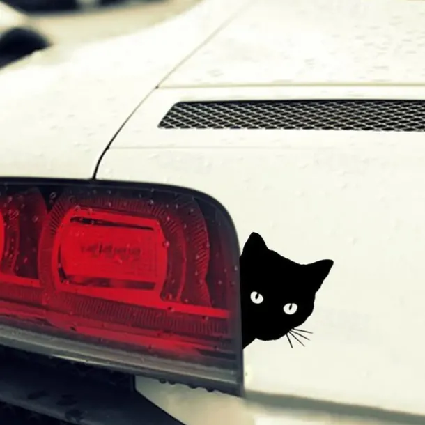 2pcs Car Black Cat Peeking Sticker Funny Vinyl Decal Car Styling Decoration Accessories Auto Exterior Decor For Car