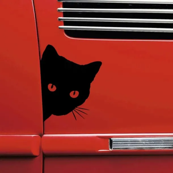 2pcs Car Black Cat Peeking Sticker Funny Vinyl Decal Car Styling Decoration Accessories Auto Exterior Decor For Car