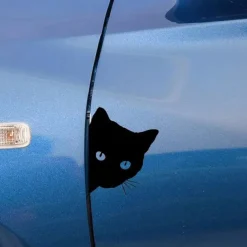 2pcs Car Black Cat Peeking Sticker Funny Vinyl Decal Car Styling Decoration Accessories Auto Exterior Decor For Car