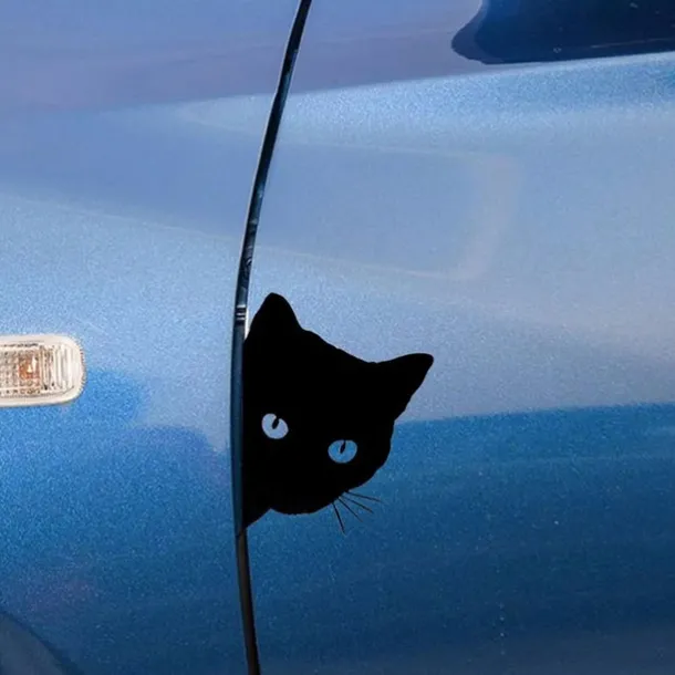 2pcs Car Black Cat Peeking Sticker Funny Vinyl Decal Car Styling Decoration Accessories Auto Exterior Decor For Car