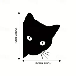 2pcs Car Black Cat Peeking Sticker Funny Vinyl Decal Car Styling Decoration Accessories Auto Exterior Decor For Car
