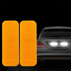 10Pcs Car Reflective Sticker Traffic Safety Night Warning Mark Car Reflective Strip Tape Luminous Car Bumper Reflective Decals