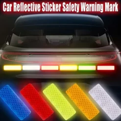 10Pcs Car Reflective Sticker Traffic Safety Night Warning Mark Car Reflective Strip Tape Luminous Car Bumper Reflective Decals
