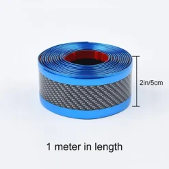 3Pcs Car Threshold Anti-stepping/Scratching Door Decor Bump Sticker Blue 1 Meter