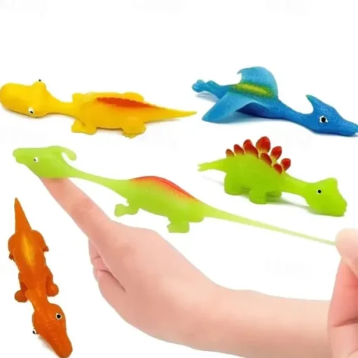 10PCS Catapult Launching Dinosaur Toys - Fun Tricky Slingshot for Kids' Party Gifts & Stress Relief!