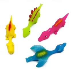 10PCS Catapult Launching Dinosaur Toys - Fun Tricky Slingshot for Kids' Party Gifts & Stress Relief!