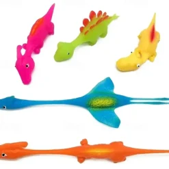 10PCS Catapult Launching Dinosaur Toys - Fun Tricky Slingshot for Kids' Party Gifts & Stress Relief!
