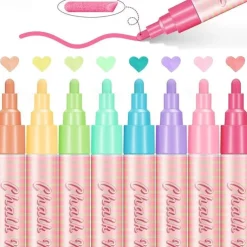 8pcs Chalk Pens For Blackboards 1/3/6/10mm Fine Bullet Or Chisel Tip, Blackboard Pens Contain 8 Neon Colors For Erasable Paint Markers Chalkboard Pens For Glass, Window And Non-Porous Blackboards