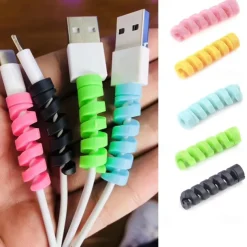 10pcs Charger Cable Saver Protector Spiral Tube Wire Management Organizer Protective Cord Sleeve For All Cell Phones Computers And Charger