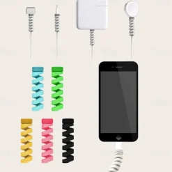 10pcs Charger Cable Saver Protector Spiral Tube Wire Management Organizer Protective Cord Sleeve For All Cell Phones Computers And Charger