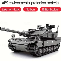 898pcs City SWAT Police Rotating Crawler Tank Model - Authentic Building Blocks with 4 Soldier Figures Weapon Accessories and Stacking Bricks for Creative Play Ideal Christmas Halloween and Birth