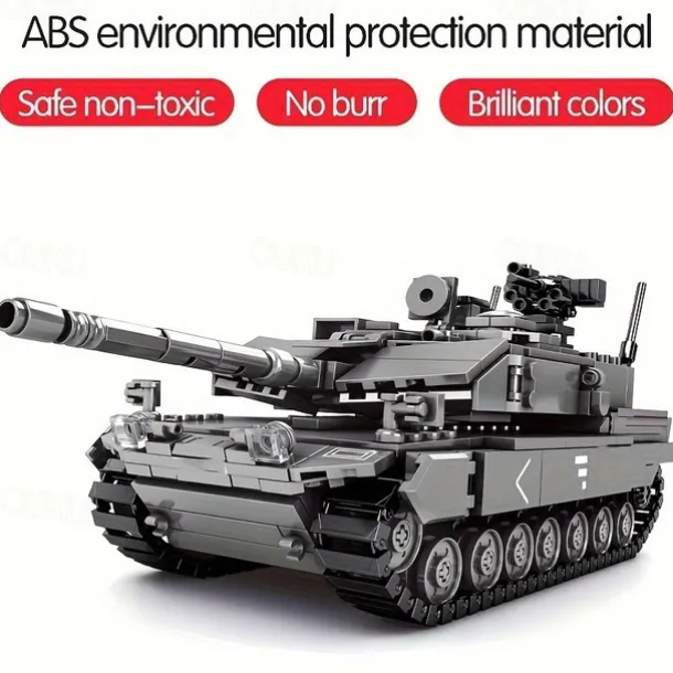898pcs City SWAT Police Rotating Crawler Tank Model - Authentic Building Blocks with 4 Soldier Figures Weapon Accessories and Stacking Bricks for Creative Play Ideal Christmas Halloween and Birth