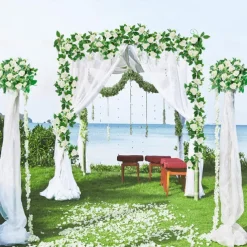 1/3/5Pcs 240Cm/94“ Artificial Flower Fabric Modern Contemporary Vine Wall Flower Vine Wedding Party Decoration,Fake Flowers For Wedding Arch Garden Wall Home Party Hotel Office Arrangement Decoration