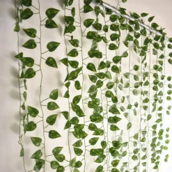 12Pcs 220Cm/87“ Artificial Plants Vine Wall Decor Wedding Party Decorative Artificial Leaves Greenery Artificial Hanging Plants For Wedding Wall Decor, Party Room Decor