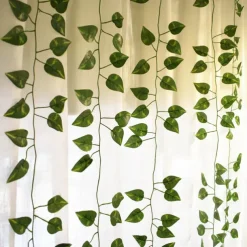 12Pcs 220Cm/87“ Artificial Plants Vine Wall Decor Wedding Party Decorative Artificial Leaves Greenery Artificial Hanging Plants For Wedding Wall Decor, Party Room Decor