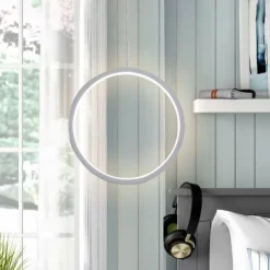 2pcs 20cm LED Pendant Light Circle Design Bedside Light Aluminum Painted Finishes Black White Frame for Bedroom Entry Dinning Room Modern 110-120V 220-240V 10W