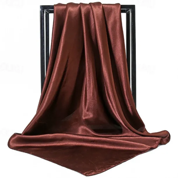 1pcs 90*90cm Solid Colors Neckerchief Hijab Scarf For Women Silk Satin Headband Hair Scarves Female Square Shawls Head Scarfs For Ladies