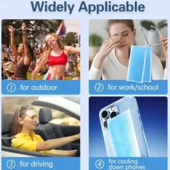 20pcs Cooling Patch, 8 Hours Fever Cooling Gel Pads, Hot Flash Blue Forehead Cold Cooling Sticker Sheets