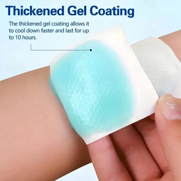 20pcs Cooling Patch, 8 Hours Fever Cooling Gel Pads, Hot Flash Blue Forehead Cold Cooling Sticker Sheets