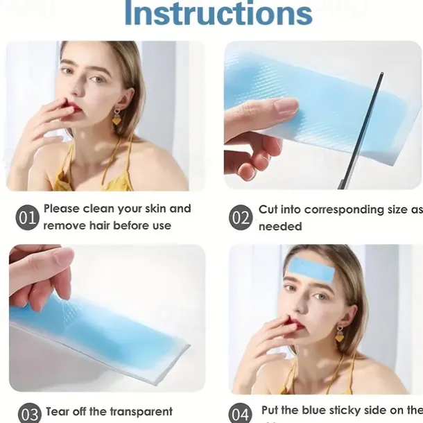 20pcs Cooling Patch, 8 Hours Fever Cooling Gel Pads, Hot Flash Blue Forehead Cold Cooling Sticker Sheets