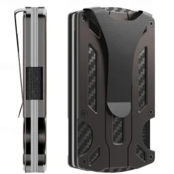 1pcs Credit Card Holder Wallet Plastic Metal Name Card Holder with Magnetic Shut Multi Credit Card Protector for Women Men