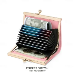 1pcs Credit Card Holder Wallet Desk Business Card Holder Business Card Holder Case PU Leather Name Card Holder Pocket Credit Card Protector for Women