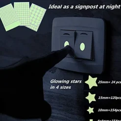 452Pcs 3D Glowing Stars Wall Stickers for Ceiling and Wall Decals Perfect for Kids Bedding Room or Party Birthday Gift