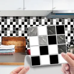 10pcs 3D Mosaic Crystal Tile Sticker Glass TileDIY Waterproof Self adhesive Wall Sticker