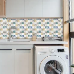 10pcs 3D Mosaic Crystal Tile Sticker Glass TileDIY Waterproof Self adhesive Wall Sticker