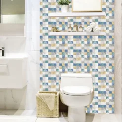 10pcs 3D Mosaic Crystal Tile Sticker Glass TileDIY Waterproof Self adhesive Wall Sticker